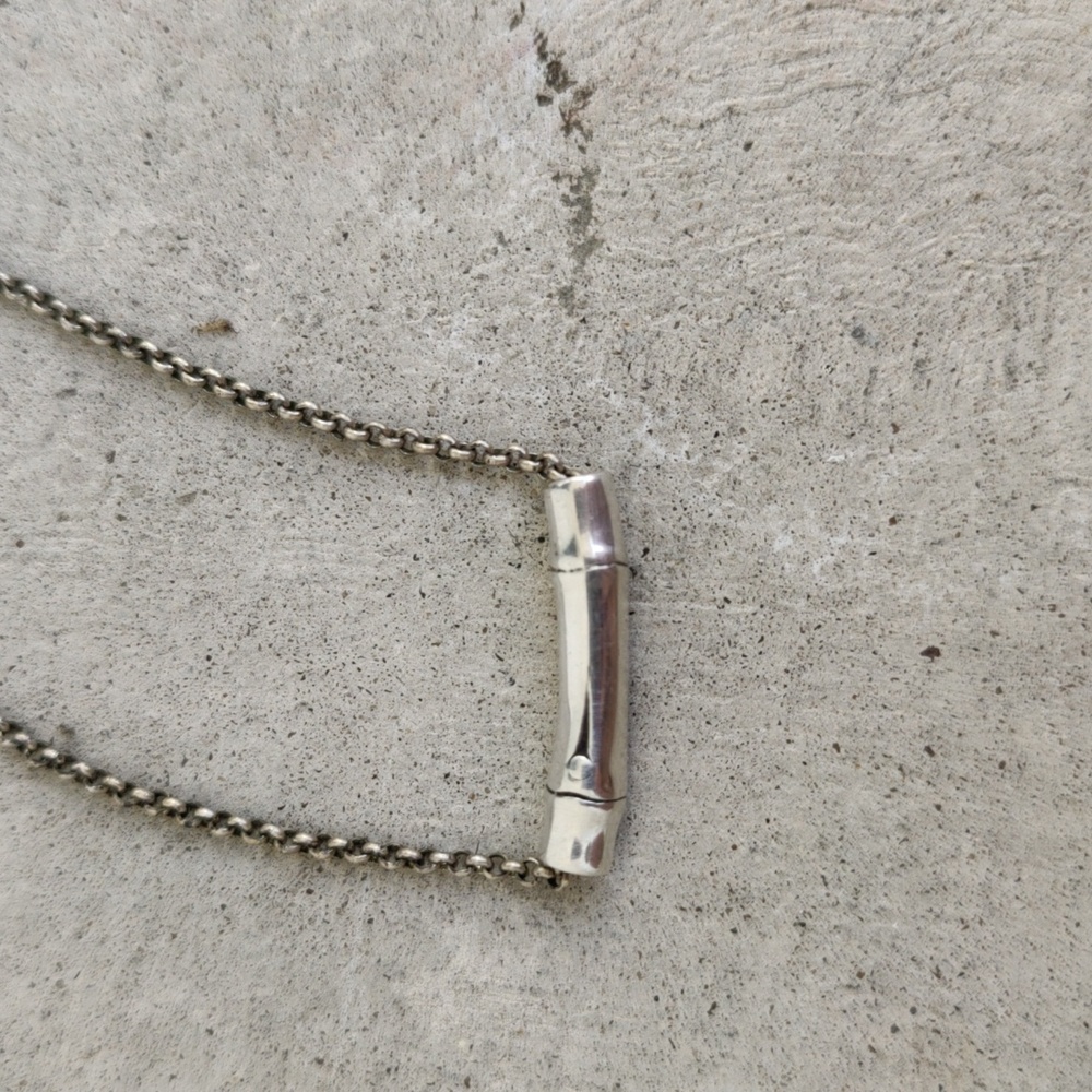 John Hardy bamboo 925 Sterling Silver slider necklace